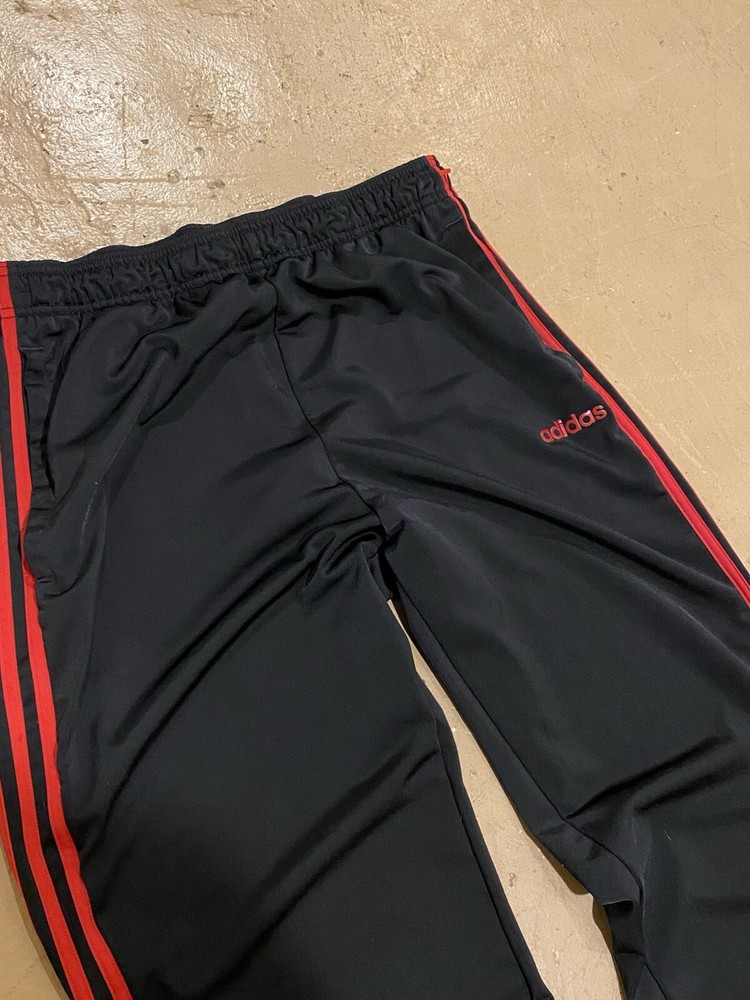 Adidas Primegreen Track Joggers Athletic Pants 3 Stripes Black Red Size XL  