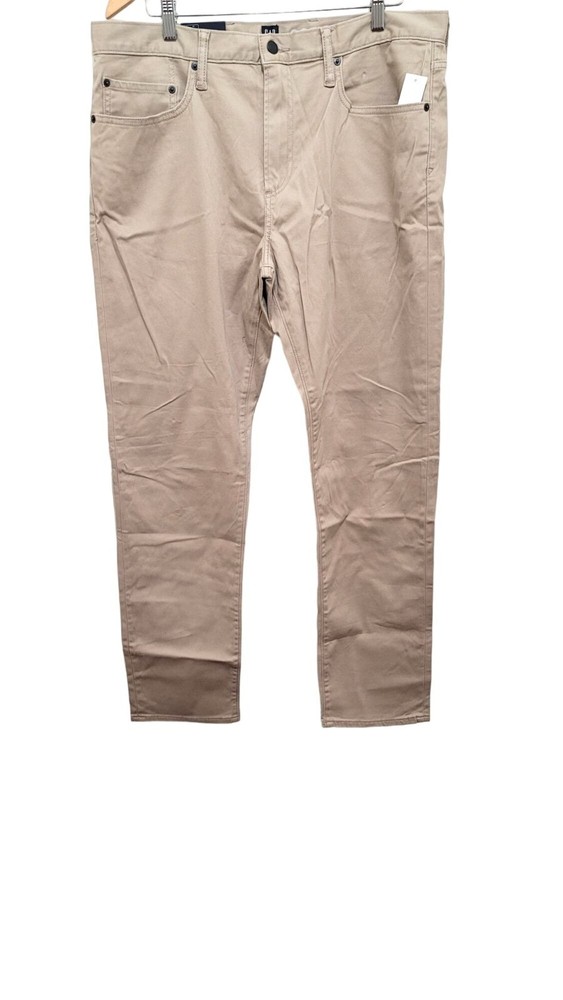 Gap Mens Slim Fit Khaki Pants 36x32 Mid Rise GapFlex Soft Denim Beige