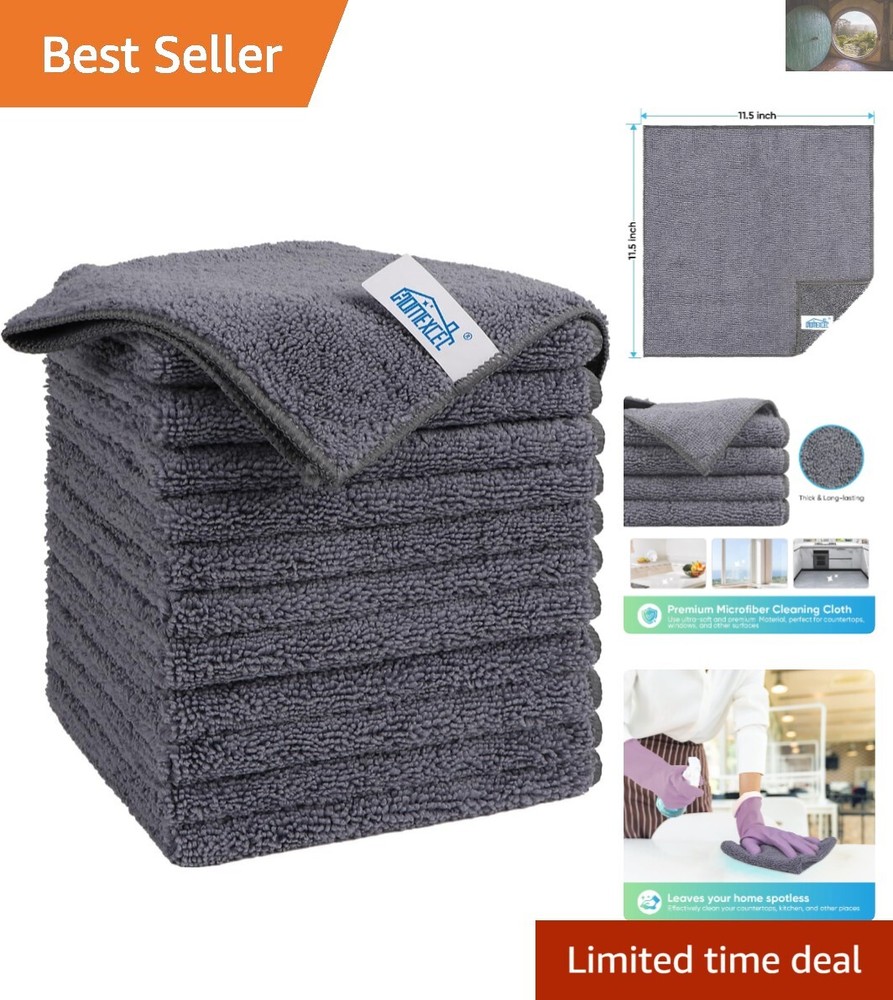Eco-Friendly 12 Pack Lint-Free Microfiber Towels for Cars & Home – Reusable Rags