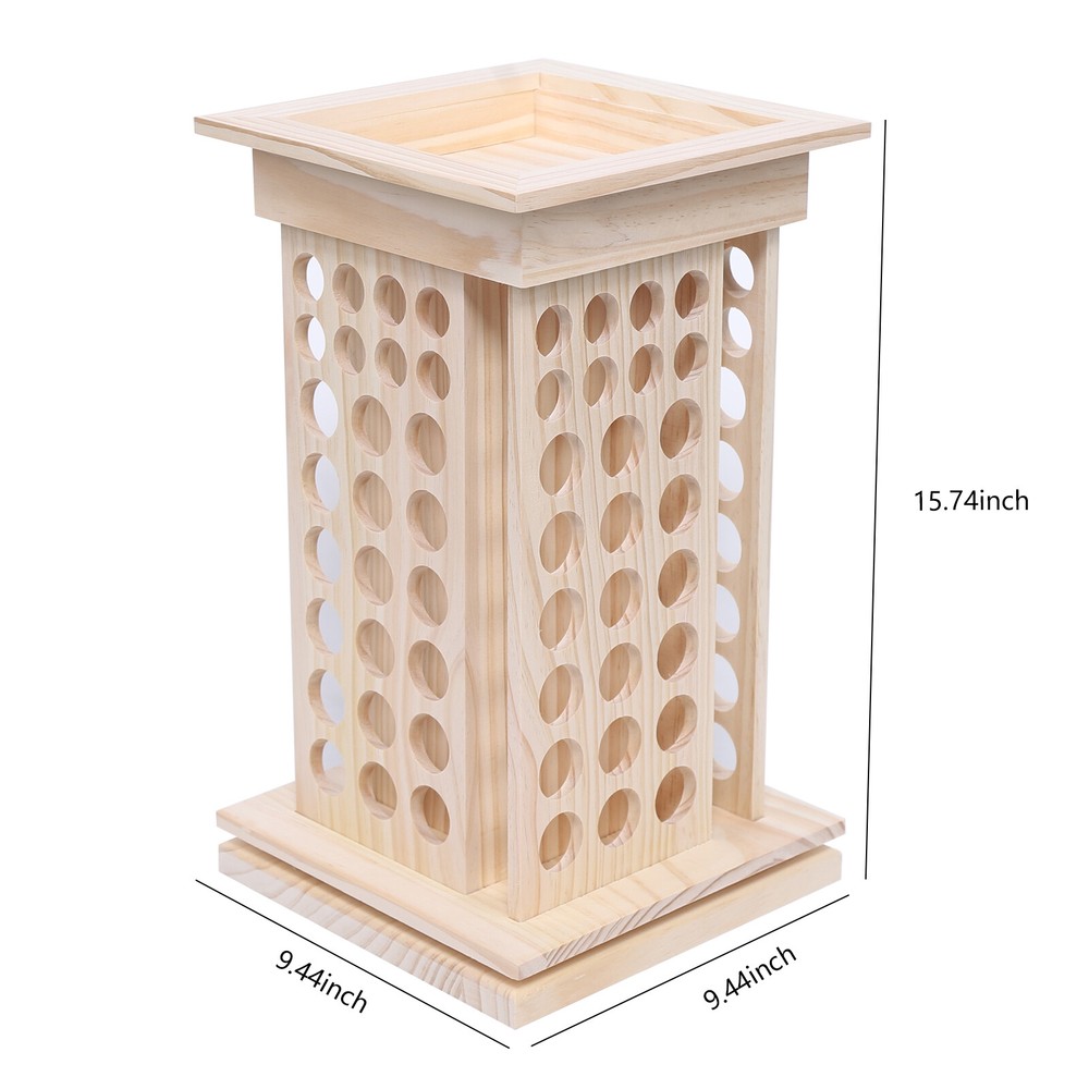Wooden Rotating Essential Oil Bottle Holder Classification Display Stand Rack