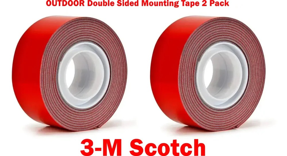 Scotch OUTDOOR Double Sided Mounting Tape 2 Pack 1in x 60in Roll Hold up to 15lb