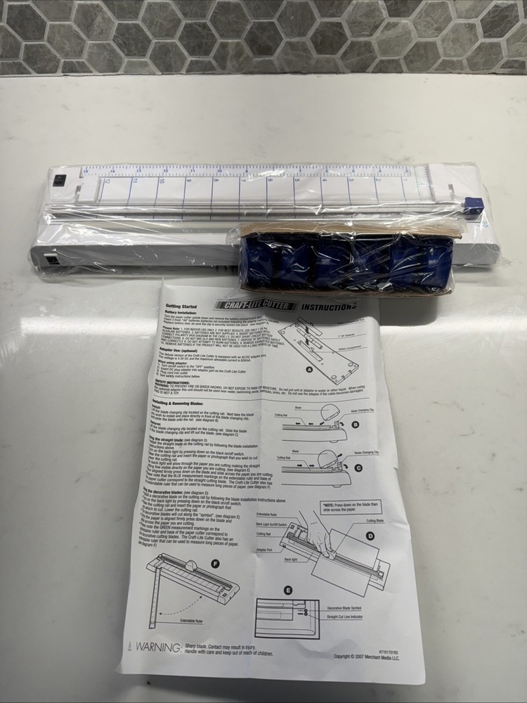 Vintage Craft-Lite Paper Cutter BackLight with 6 Blades As Seen On TV No Box  