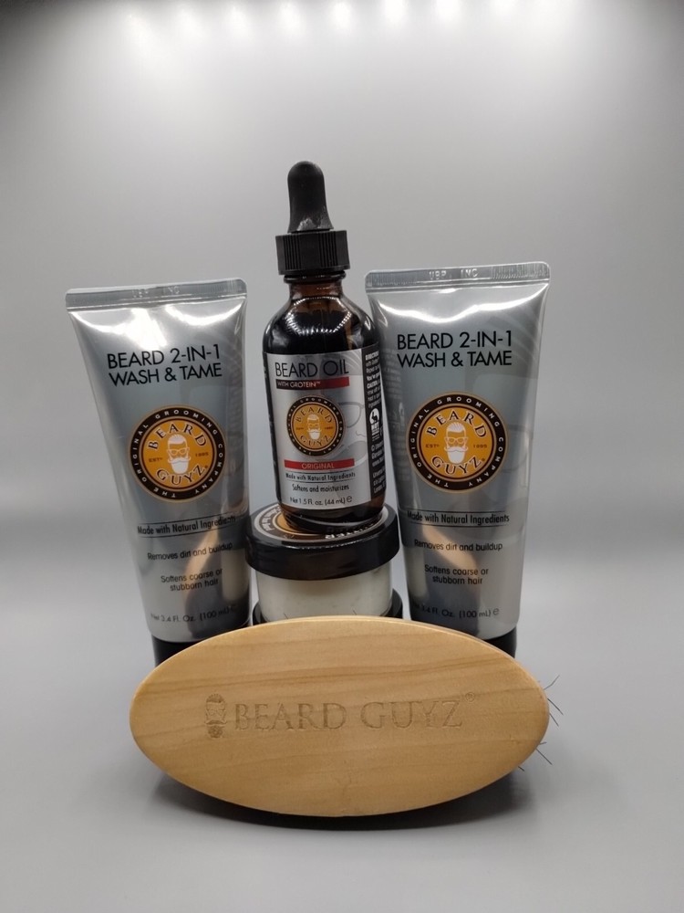 Beard Guyz 2-in-1 Wash & Tame - Cleanses Softens & Conditions Beard with Balm Butter Oil