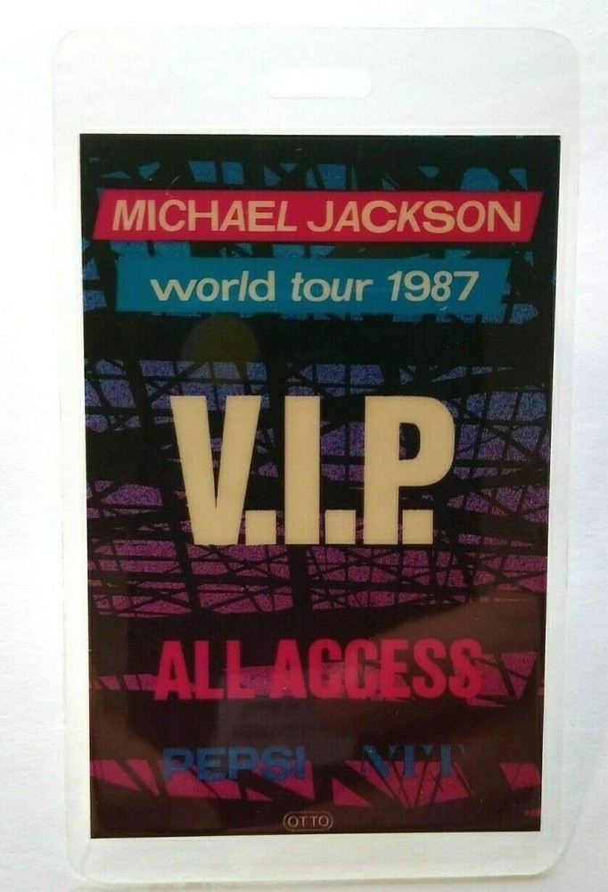Michael Jackson Bad Backstage Pass Original 1987 VIP Concert World Tour Pepsi
