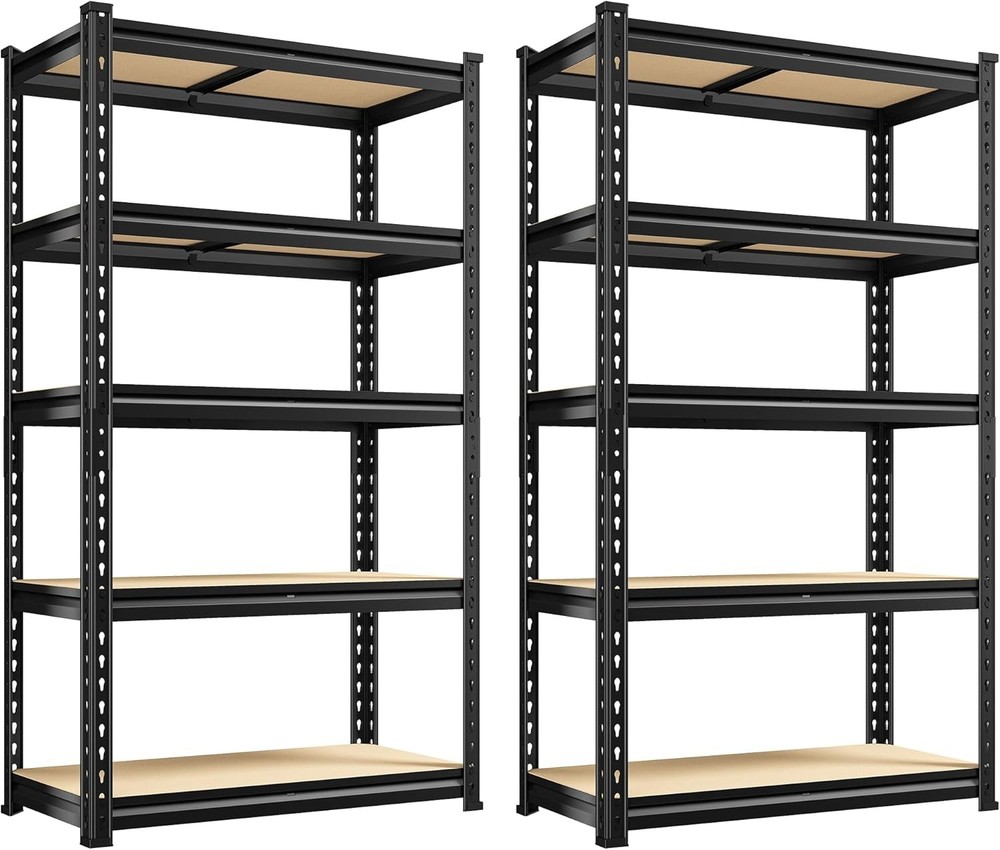 2-Pack 5-Tier Heavy Duty Metal Garage Storage Shelves