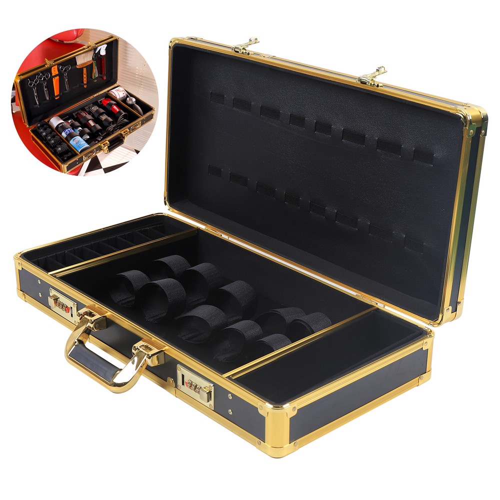 Barber Salon Travel Case with Lock for Combs Trimmers Scissors Tools  