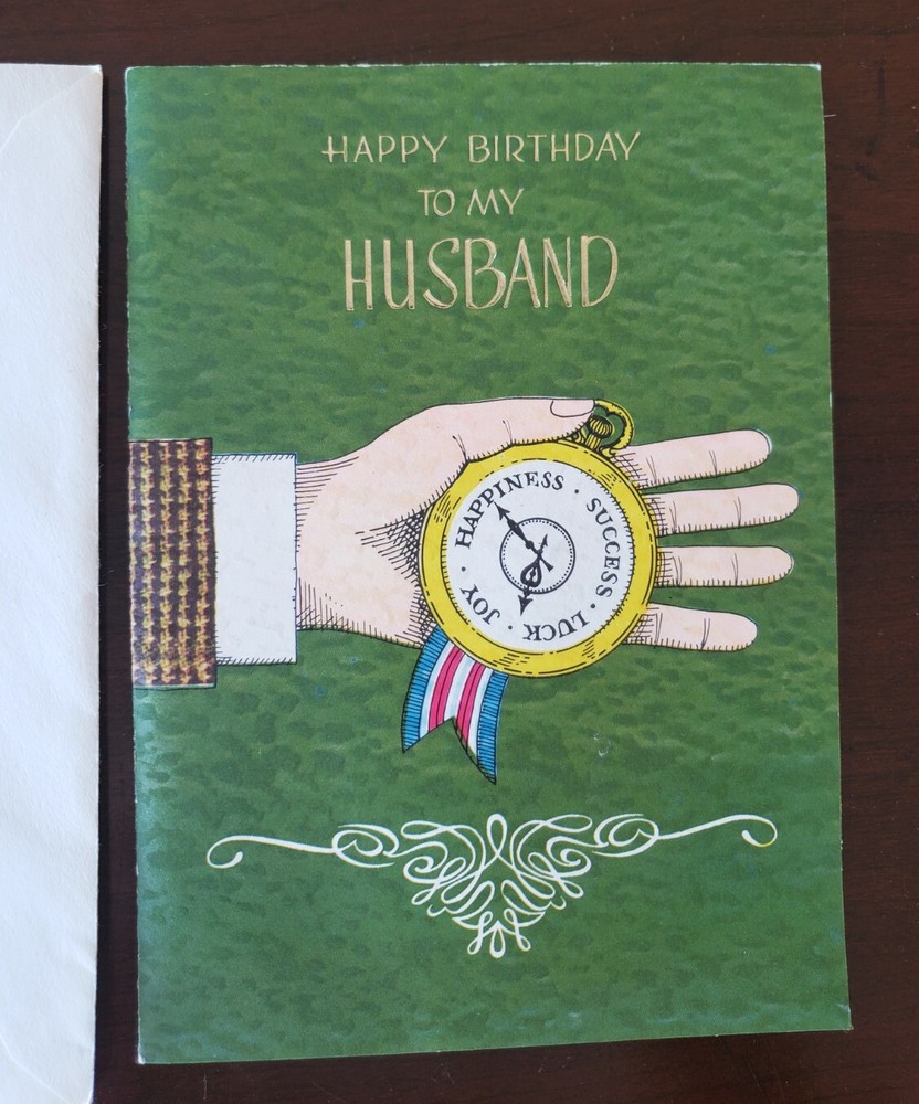 Vintage Birthday Husband Greeting Card Unused Made In USA