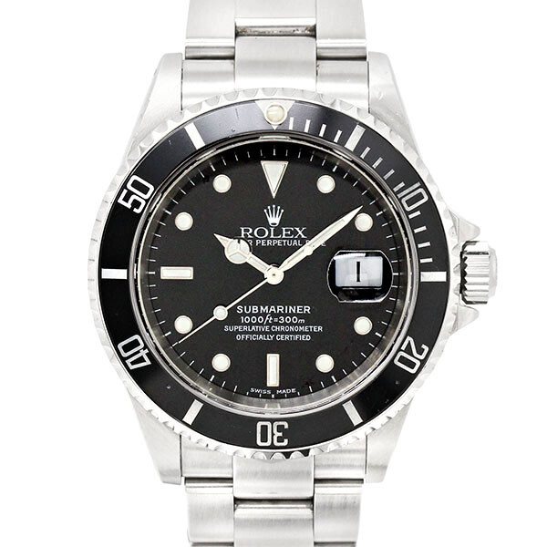 ROLEX SUBMARINER DATE 16610 BLACK dial  K SS SELF WINDING 40mm STAINLESS STEEL 3