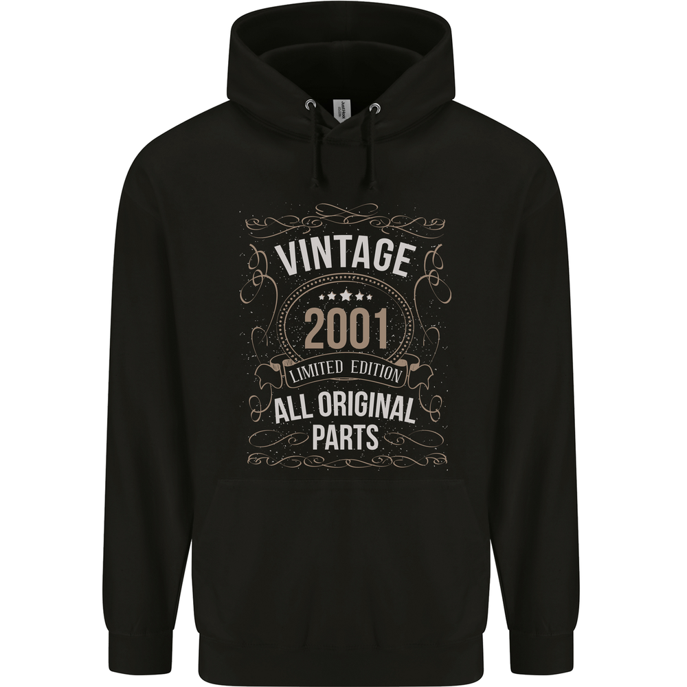 24th Birthday Limited Edition 2001 Mens 80% Cotton Hoodie