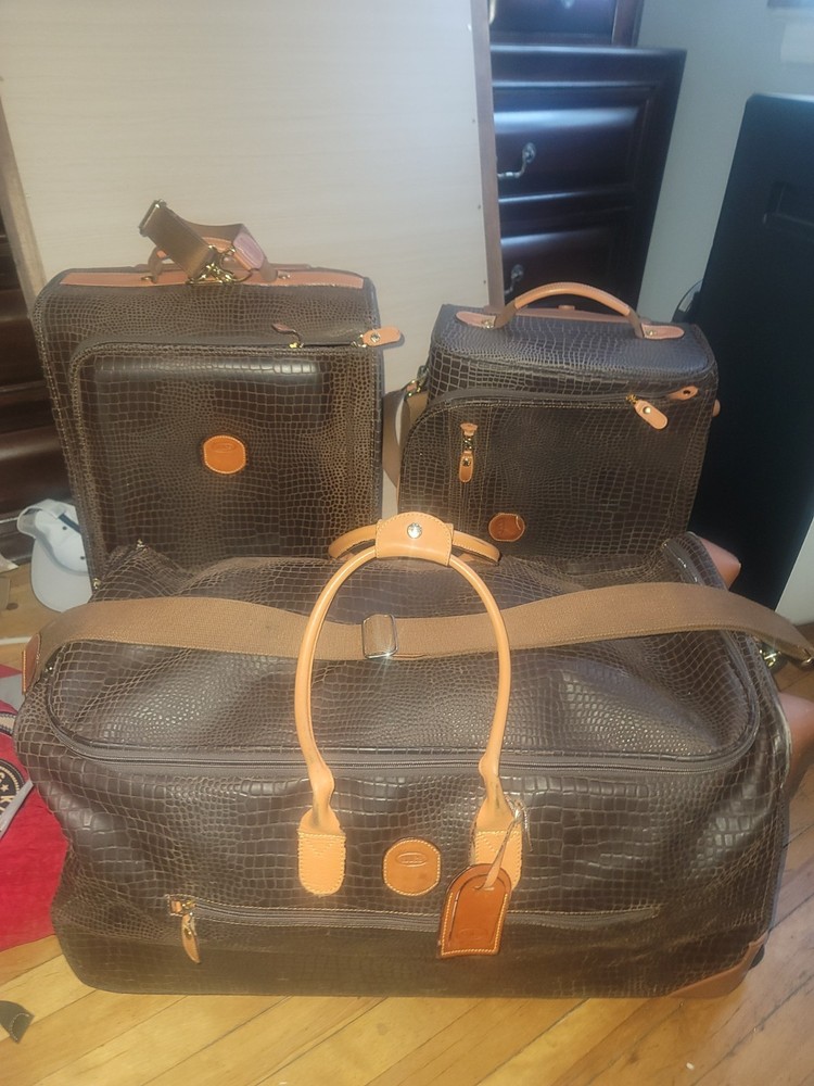Bric's My Safari Brown Crocodile Leather Luxury Travel Luggage