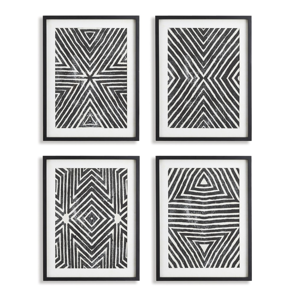 Achromatic Geometric Prints Black 22 x 28