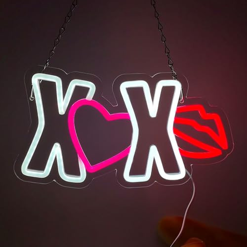 XOXO Valentine's Day Neon Sign Dimmable Valentine's Day LED Neon Sign Pink-XO