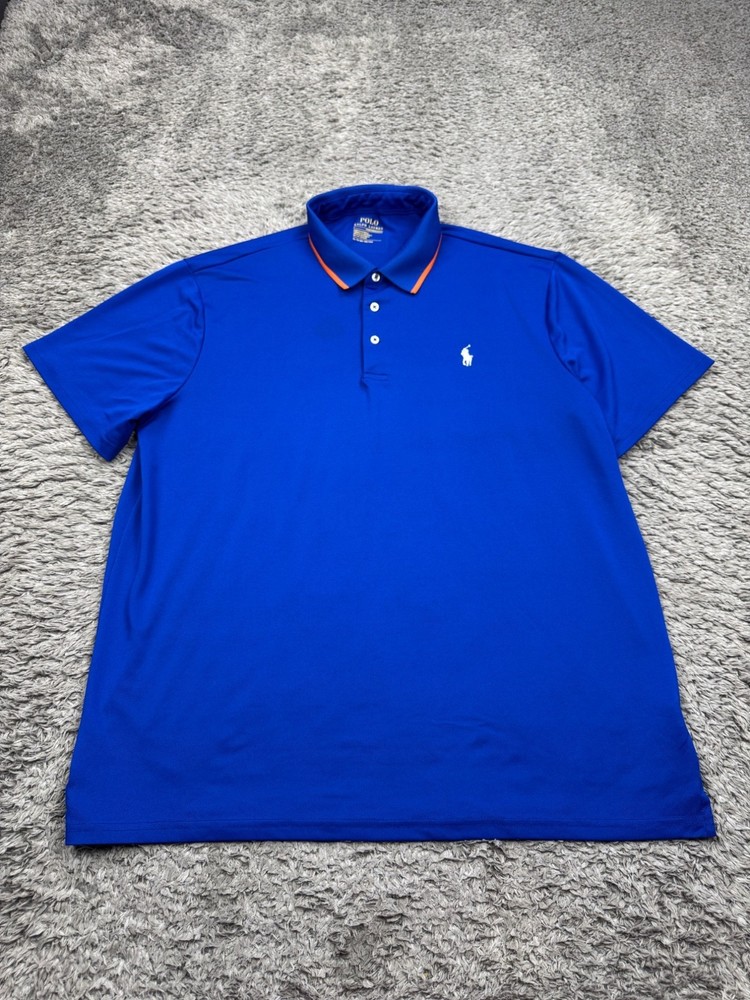Polo Ralph Lauren Shirt Men XL Royal Blue Stretch Performance Golf Polo Preppy
