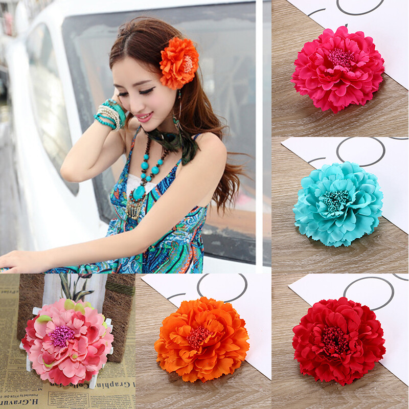 Peony Flower Bridal Hairpin Hair-Clip Brooch Wedding Bridesmaid Party Accessorie