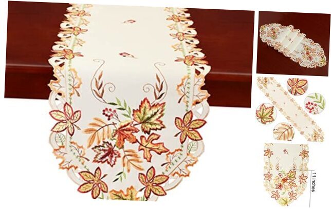 Thanksgiving Maple Leaves Table Runners for Autumn Or Fall 13 × 69 inches
