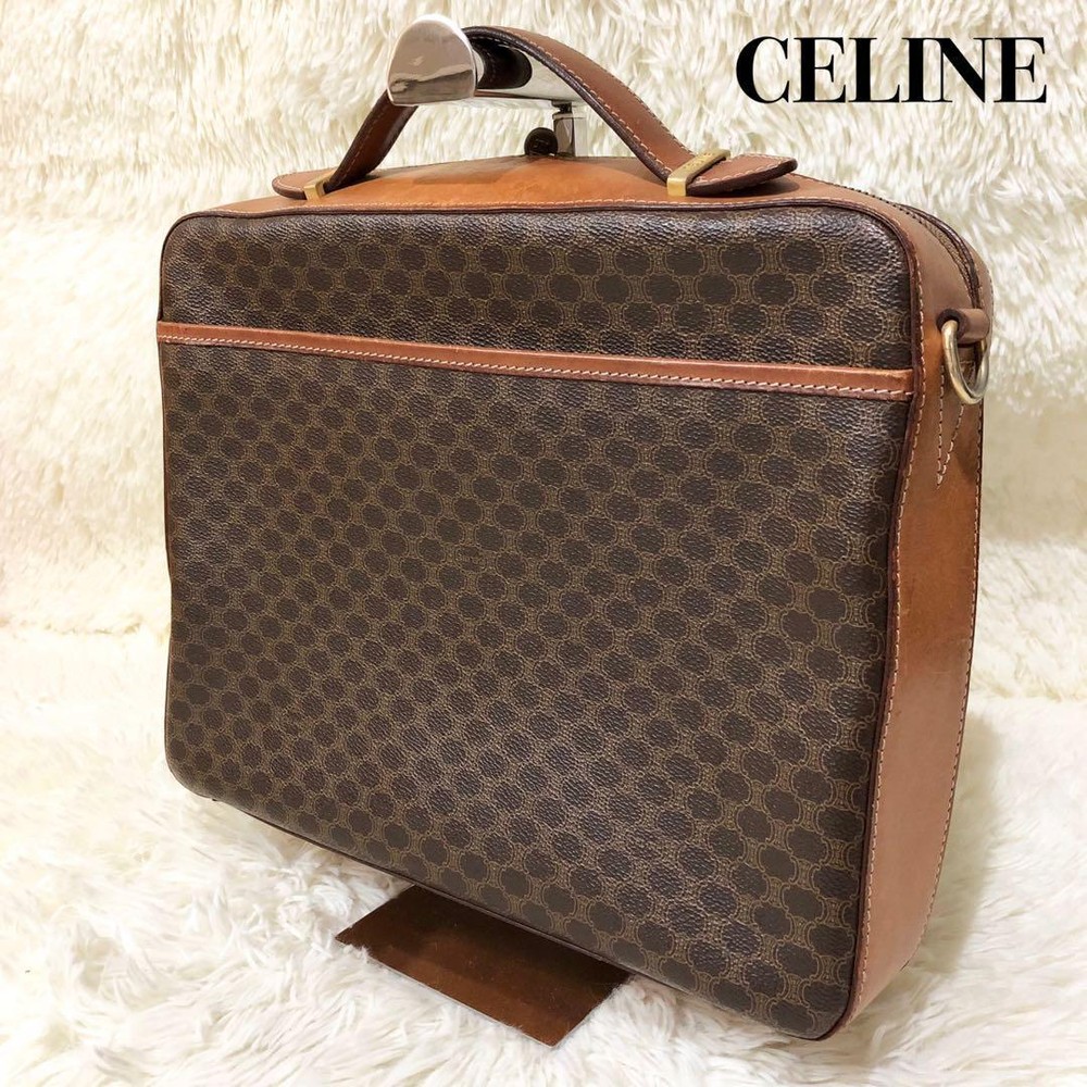 Celine Business Bag Macadam Brown Tanned Leather Pvc Documents Pc