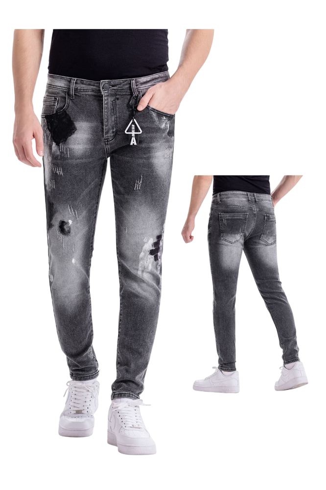 Men's Stretch Skinny Slim Fit Flex Denim Cargo Pants UK Sizes
