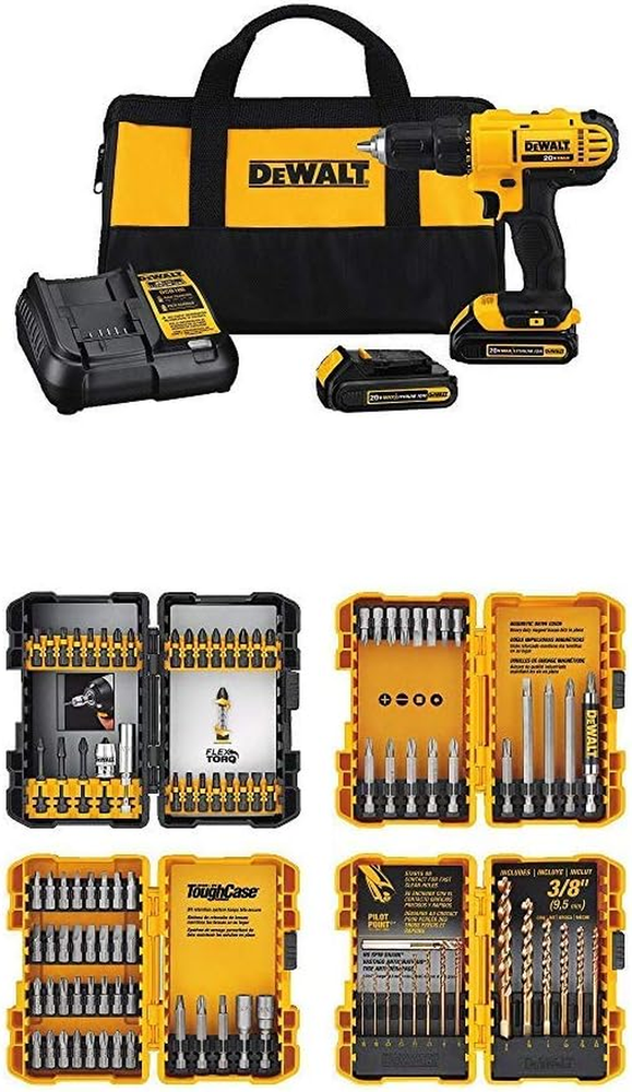 20V MAX Cordless Drill Driver Kit with 100-Piece Bit Set DC  
