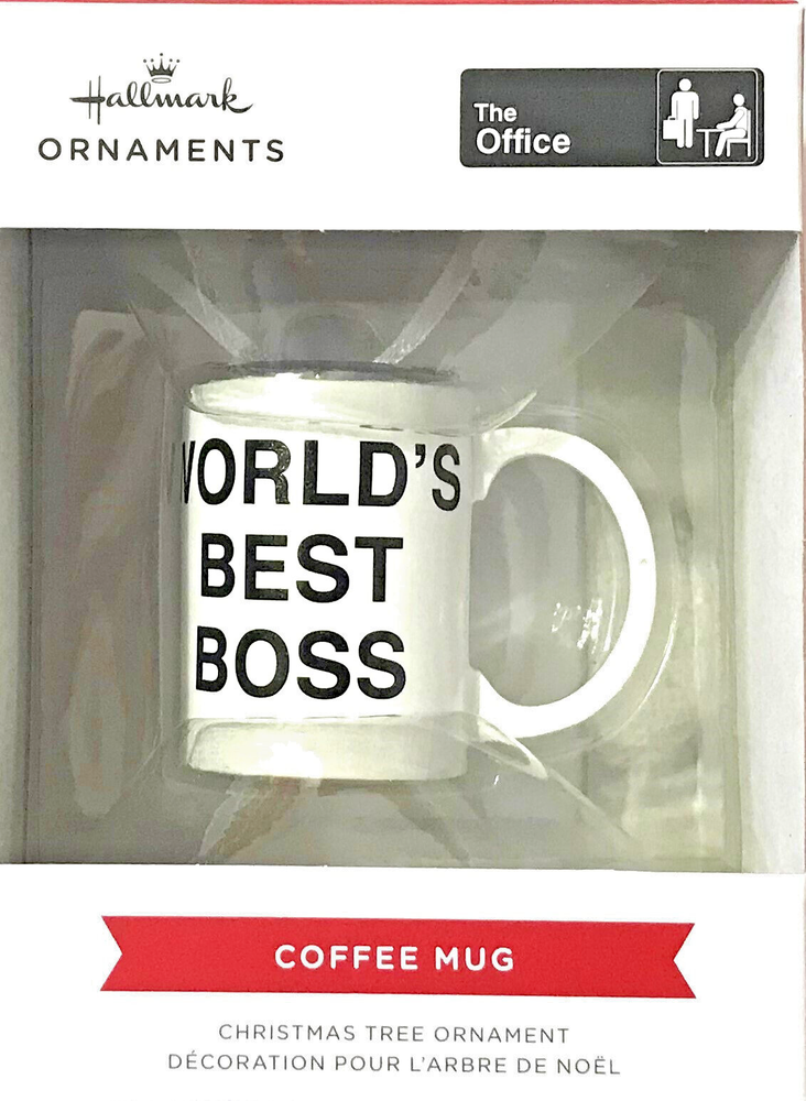 Hallmark Christmas Tree Ornament The Office COFFEE MUG World's Best Boss