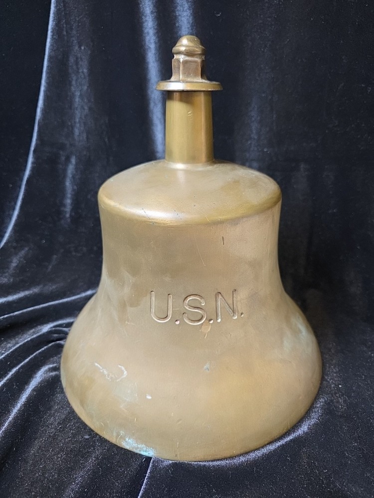 USN Ship Brass Bell 20C US 20lb 9 3/4 Diameter United States Navy Nautical