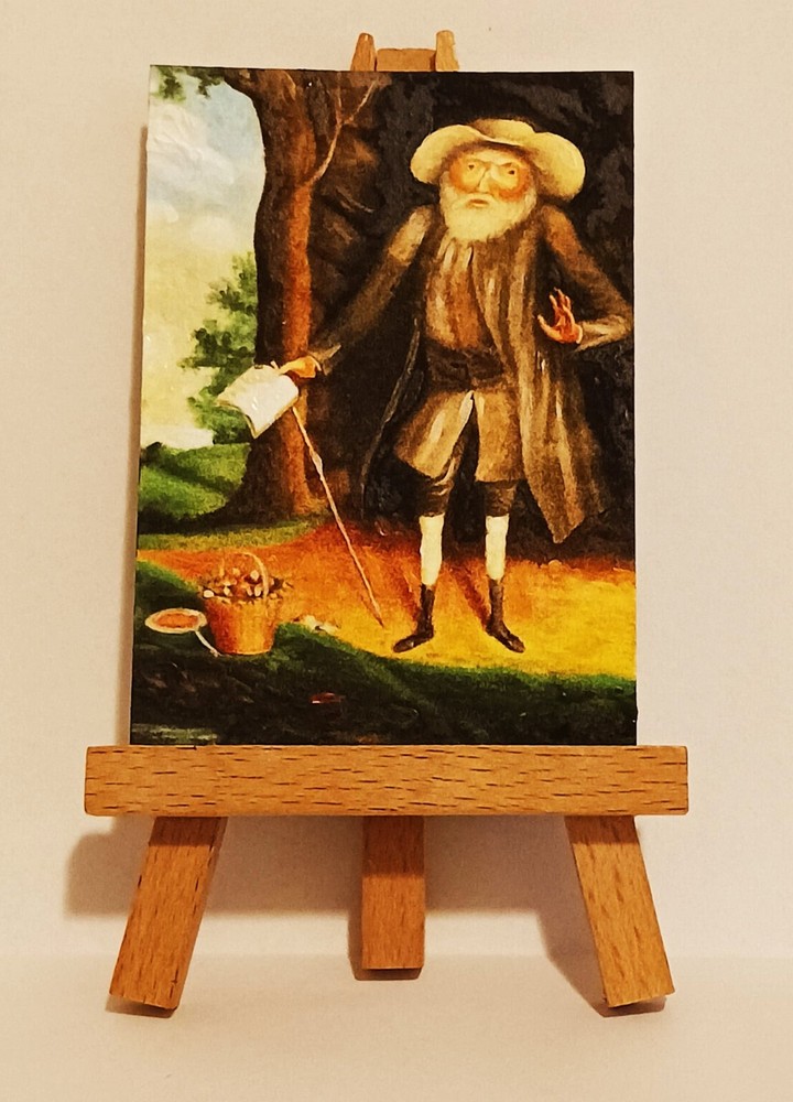 Portrait Benjamin Lay 1758 ACEO Hand PAINTING by Ray Dicken a William Williams