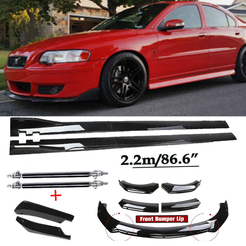 Volvo S40 S60 S70 S80 Glossy Front Bumper Spoiler & Side Skirt Body Kit  