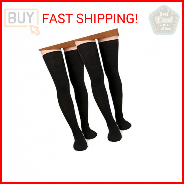Women Thigh High Socks Extra Long Cotton Knit Warm Thick Tall Long Boot Stocking