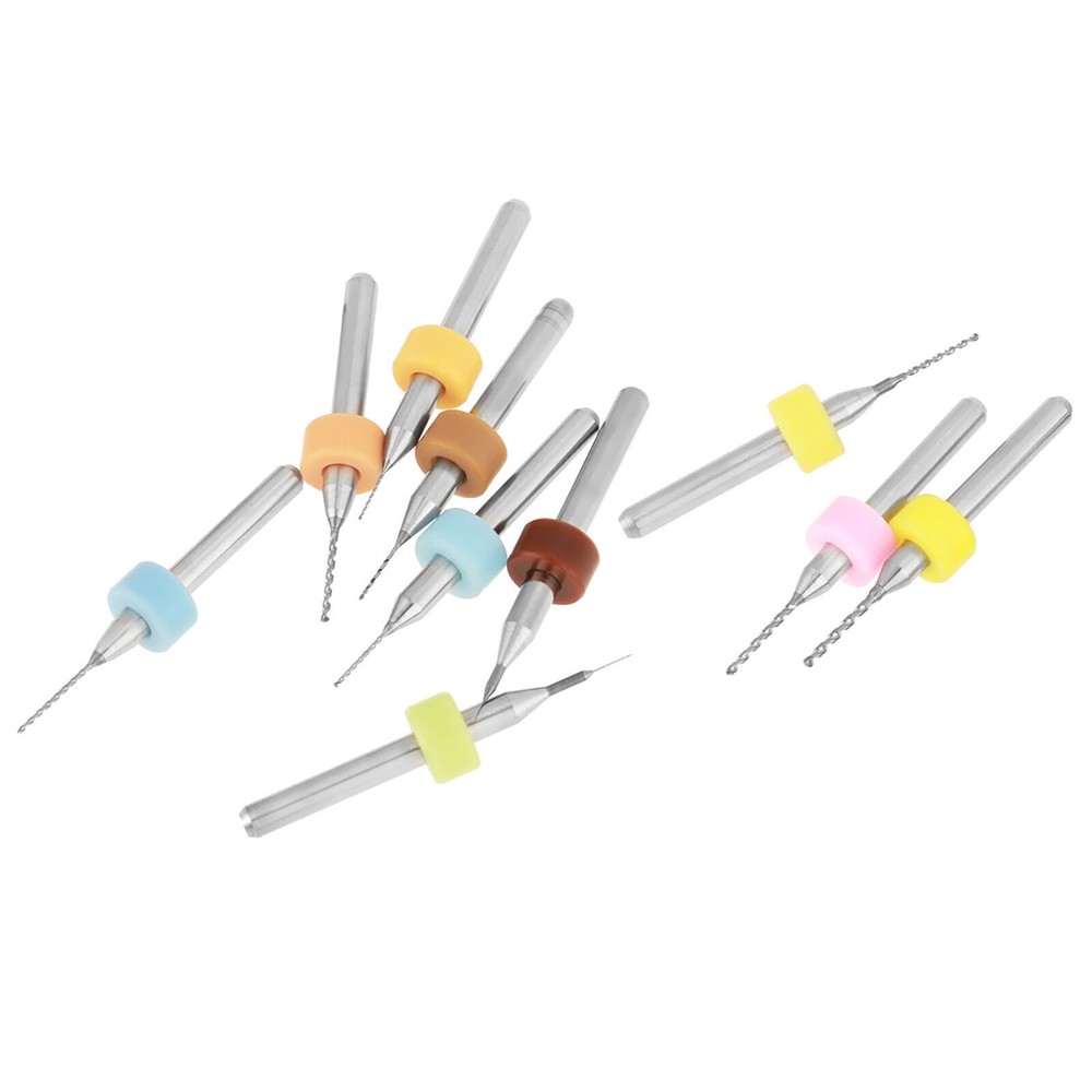 10Pcs 0.1-1.0mm Tungsten Carbide Micro Drill Bits Set Tool for PCB Print Circuit