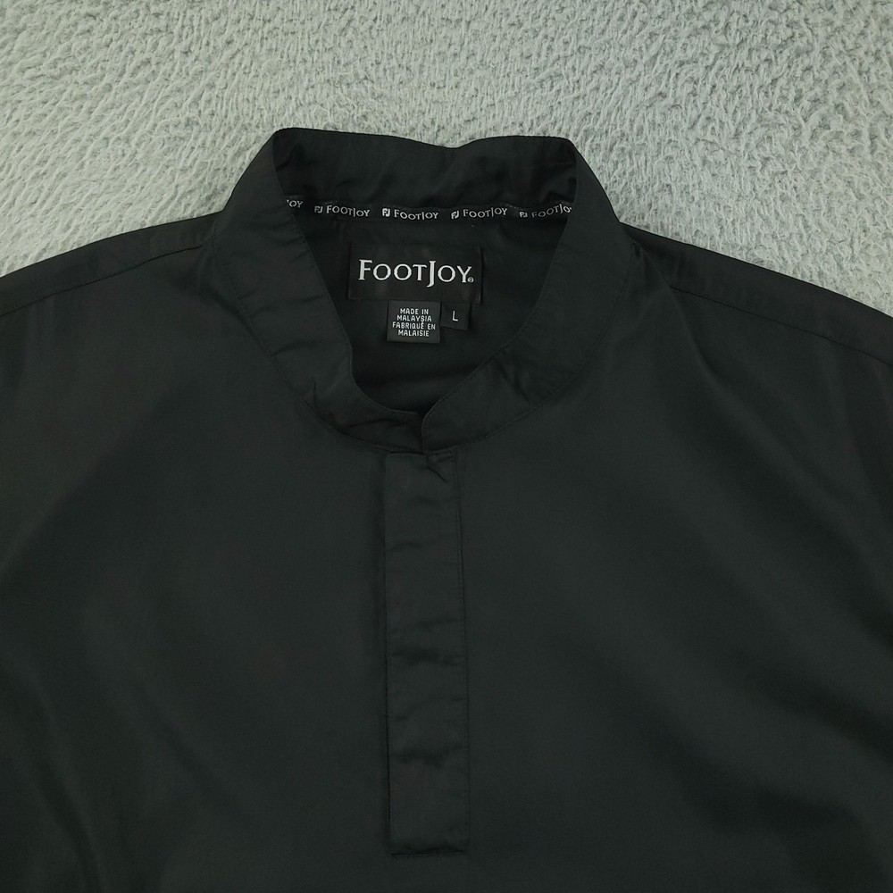 FootJoy Vest Mens Large Black Windbreaker Golf Snap Zip Pockets Lightweight