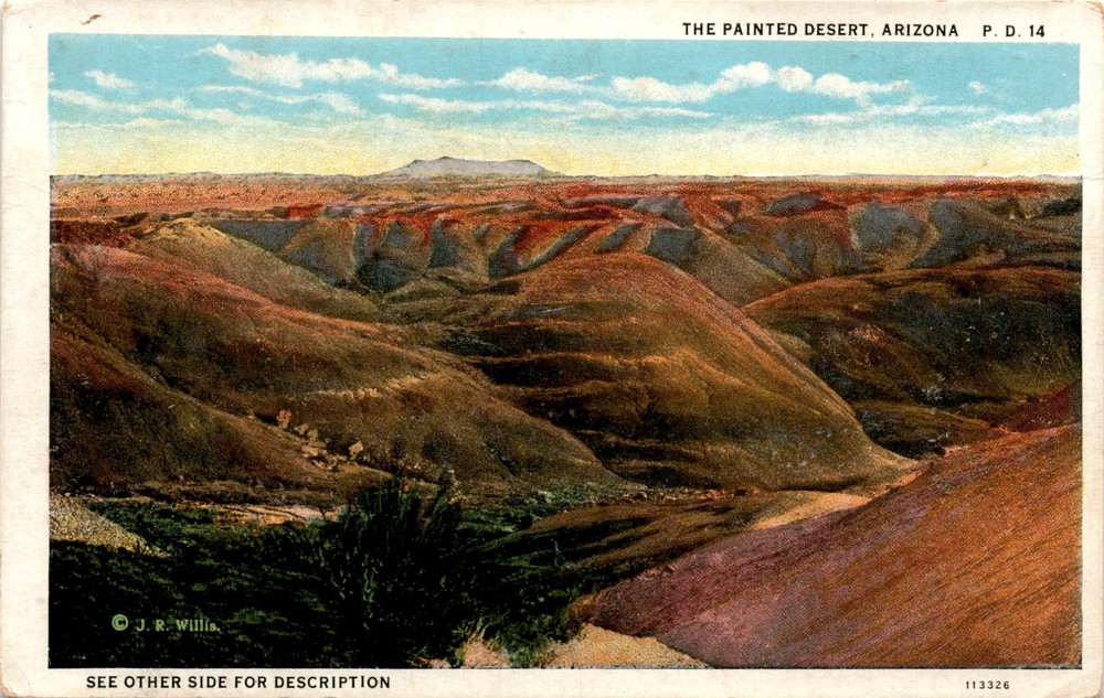 THE PAINTED DESERT, ARIZONA, Galg, Holbrook, Grand Canyon Postcard