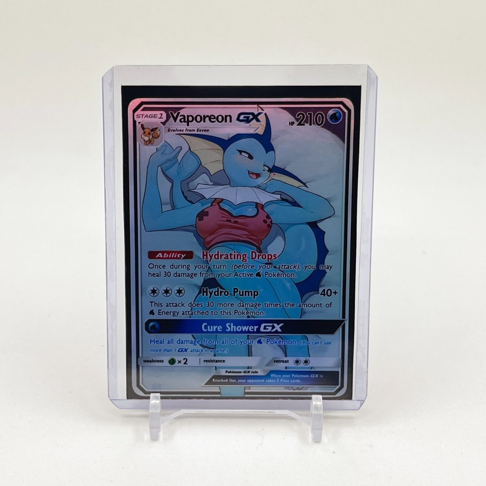 Vaporeon Furry Full Art Goddess Story Pokemon Waifu Trading Card Holofoil