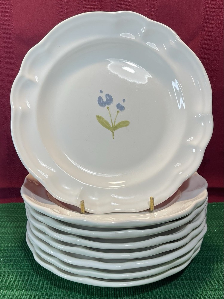 Pfaltzgraff Gazebo Garland 7.5 Inch Blue Floral Salad Plates Set of 7