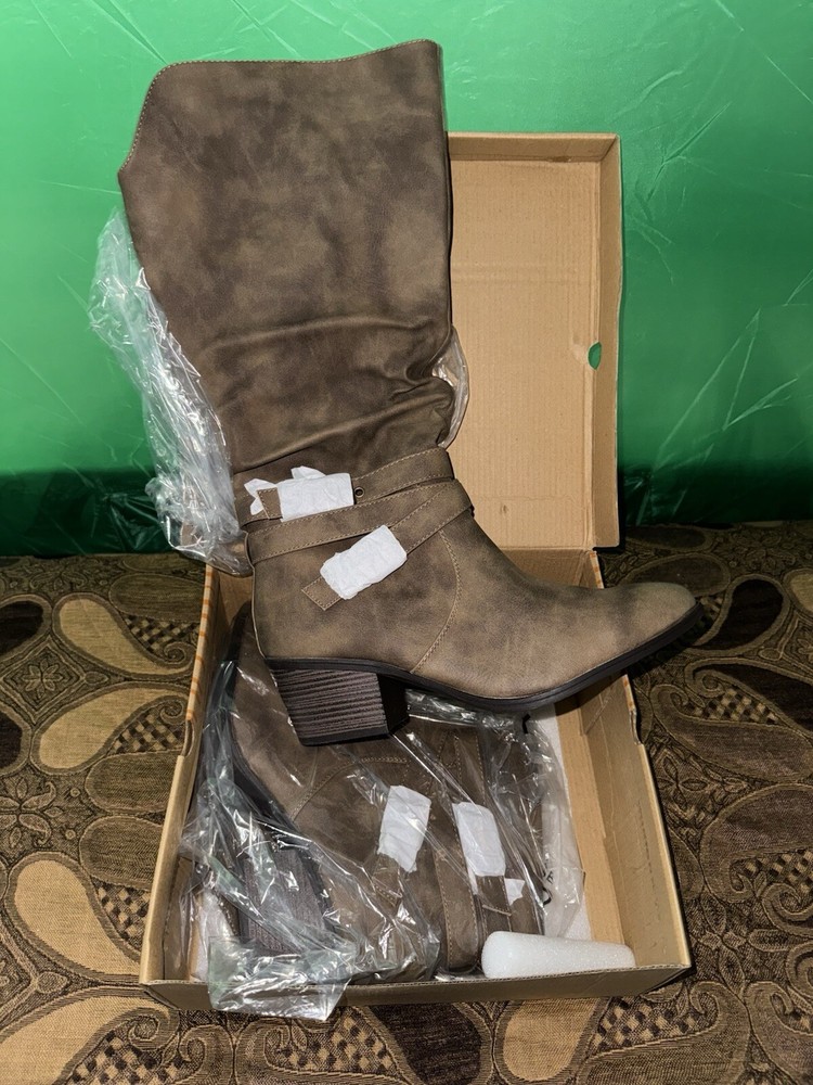 GLOBALWIN Women's Knee High Boots Fashion Comfortable Riding Boots Size 11 US