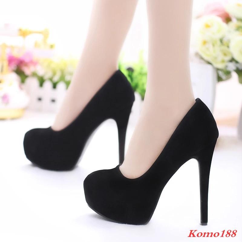 Women's Round Toe Platform Slip-On High Heel Party Pumps