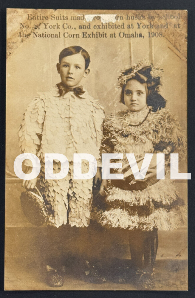 1908 Corn Husk Suit York Omaha NE real photo postcard RPPC Huffman's