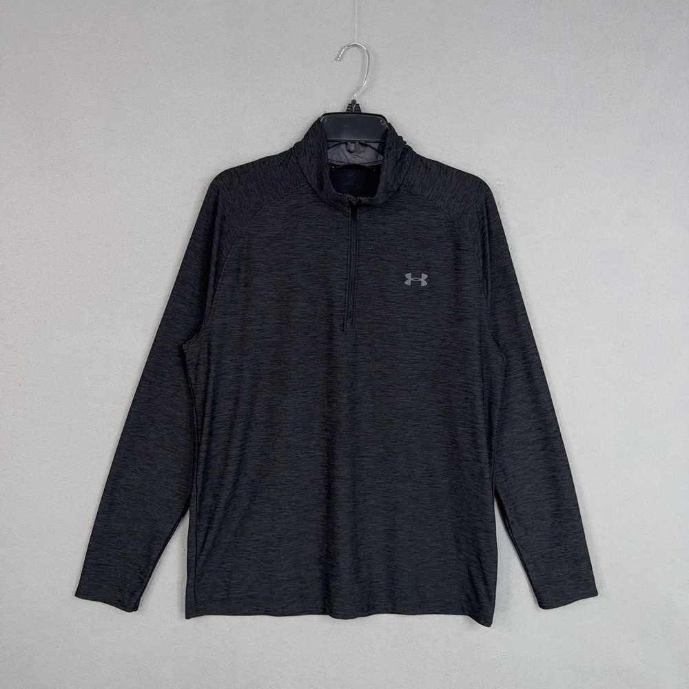 Under Armour Pullover Mens Medium Gray 1/4 Zip Relaxed Fit Performance Golf Top