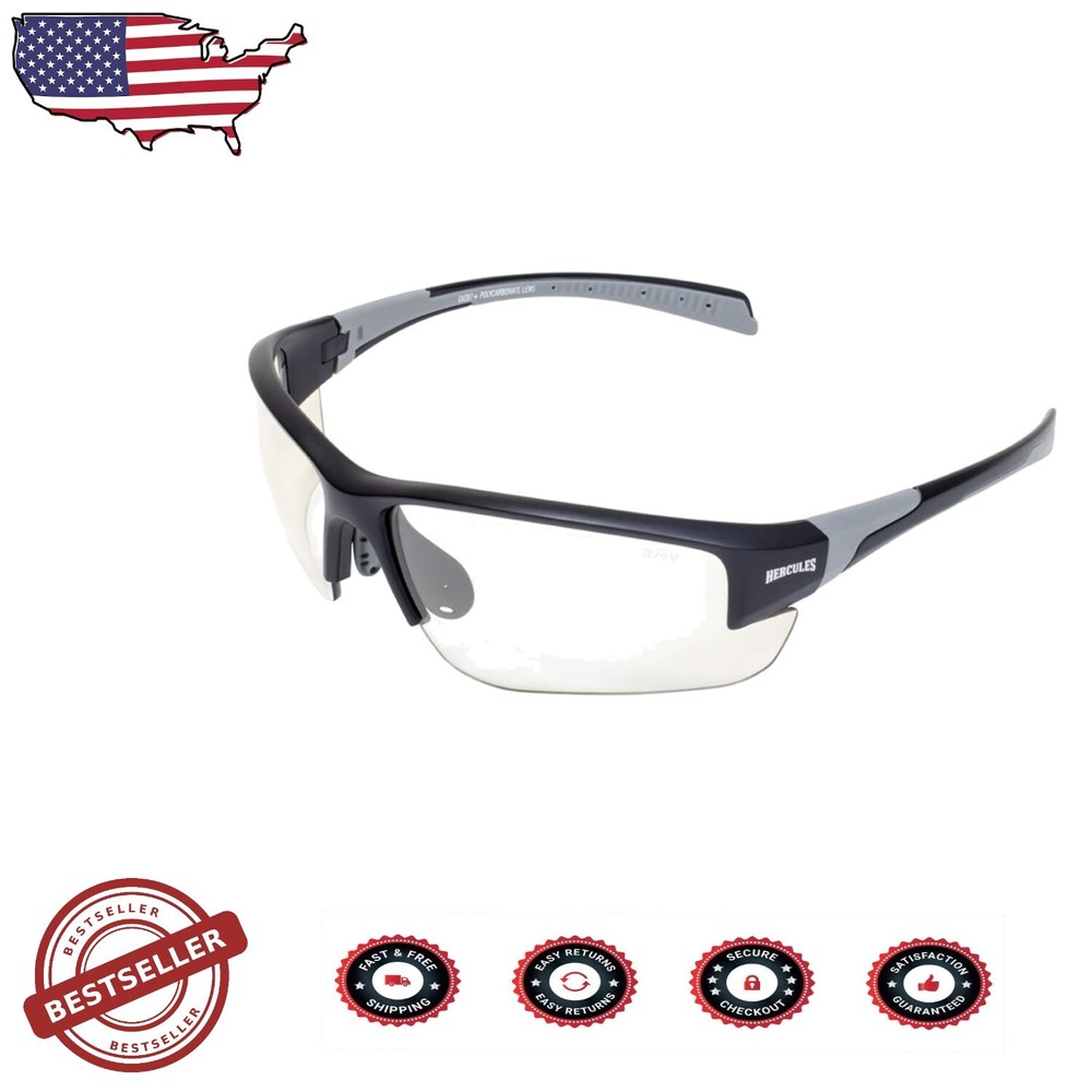 Unisex Adjustable UV400 Sunglasses with Shatterproof Lenses - Clear to Smoke