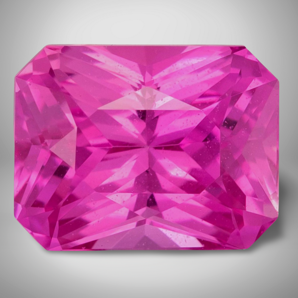 Pink Sapphire Emerald Cut Loose Gemstone 6 Cts 14x10mm VVS Quality