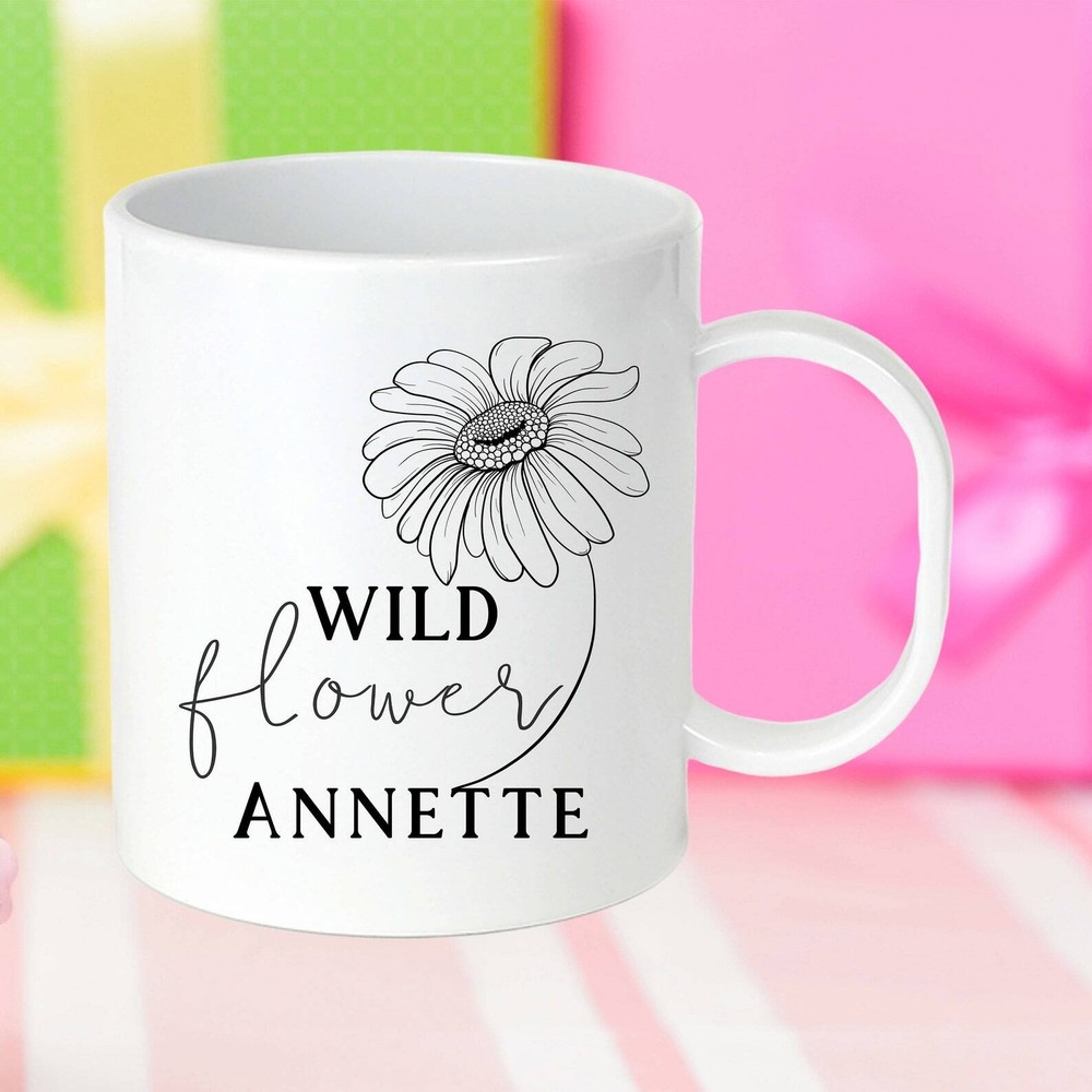 Personalized Wild Flower Kids Mug Custom Wild Flower Mug Kids Gift Custom Kids
