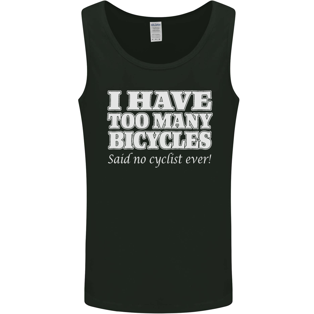 Too Many Bicycles Said No Cyclist Cycling Mens Vest Tank Top