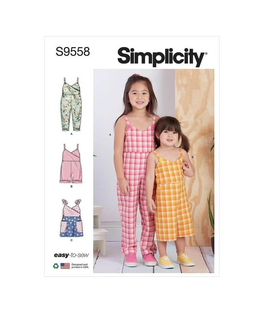 's and Children's Jumpsuit, Jumper and Romper Sewing Pattern Kit, Code S9558,...