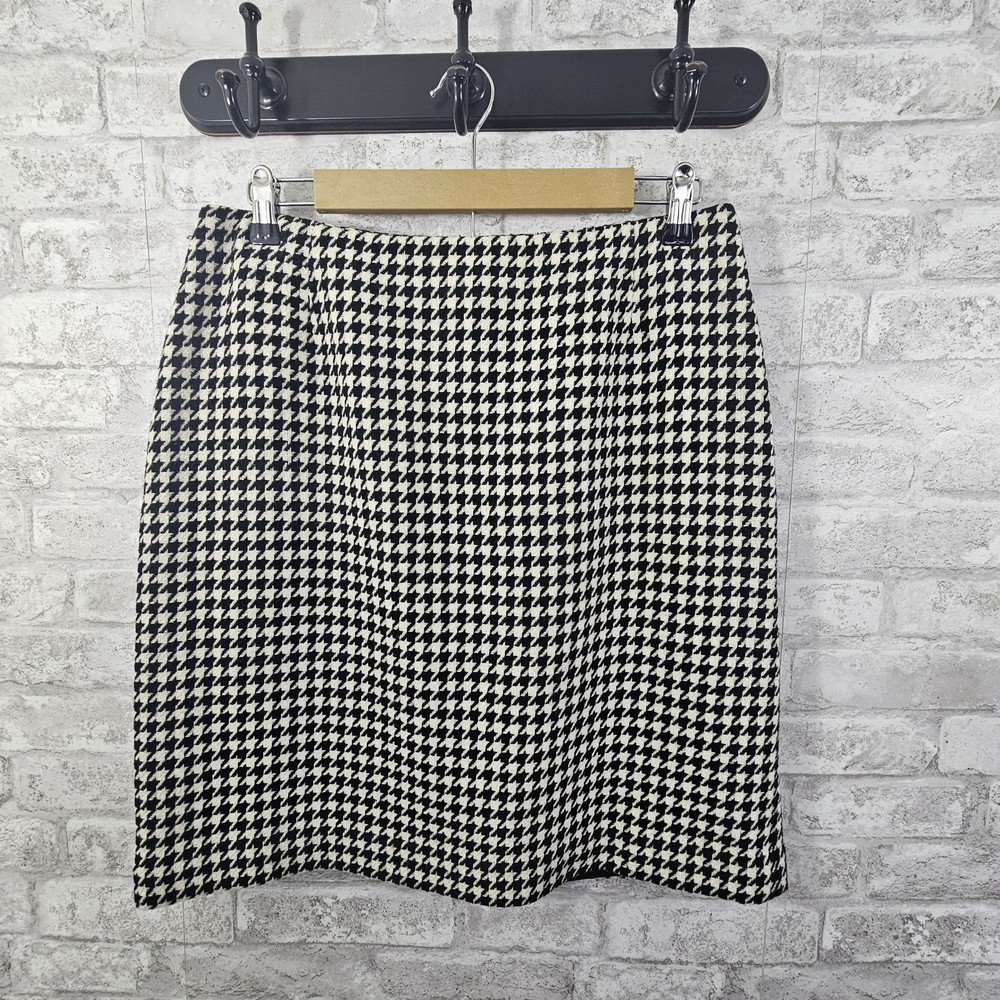 Casual Corner Annex Houndstooth Wool Pencil Skirt Womens Size 12