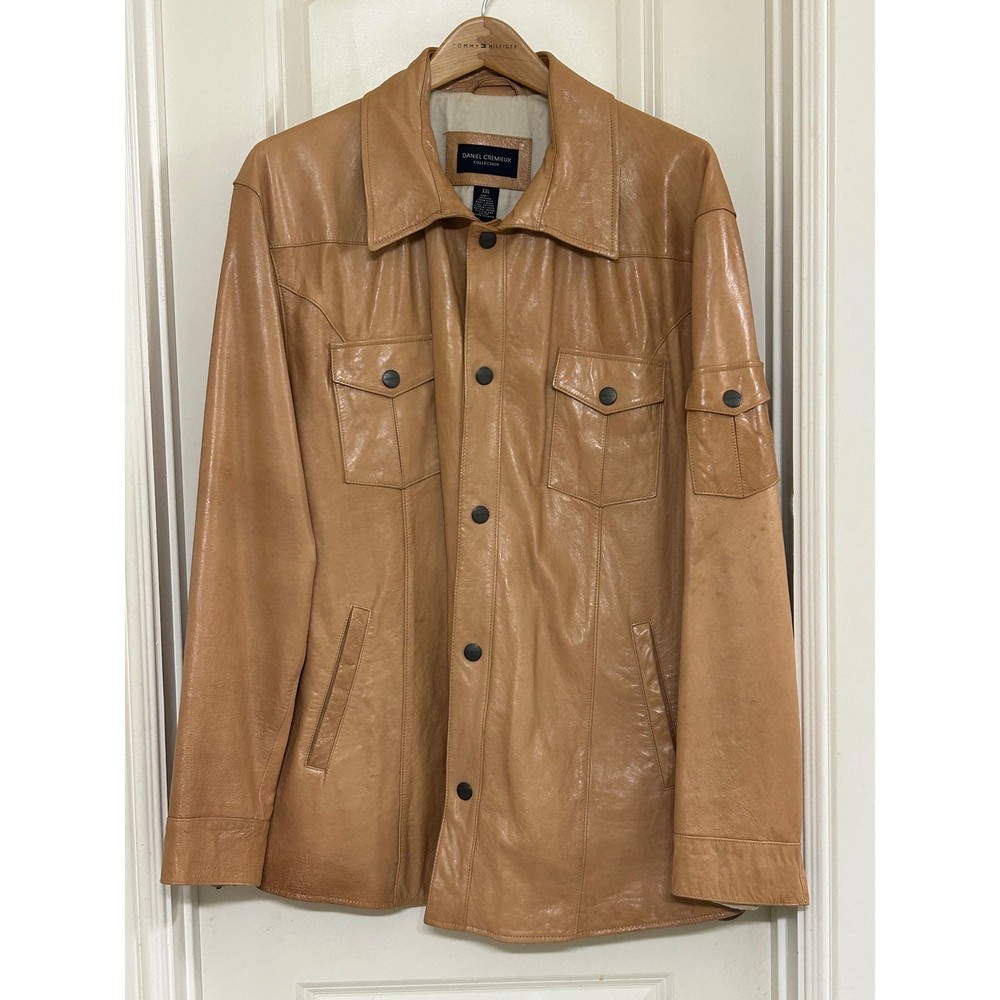 Vintage Daniel Cremieux XXL Lambskin Leather Shirt Jacket Genuine Soft Hide