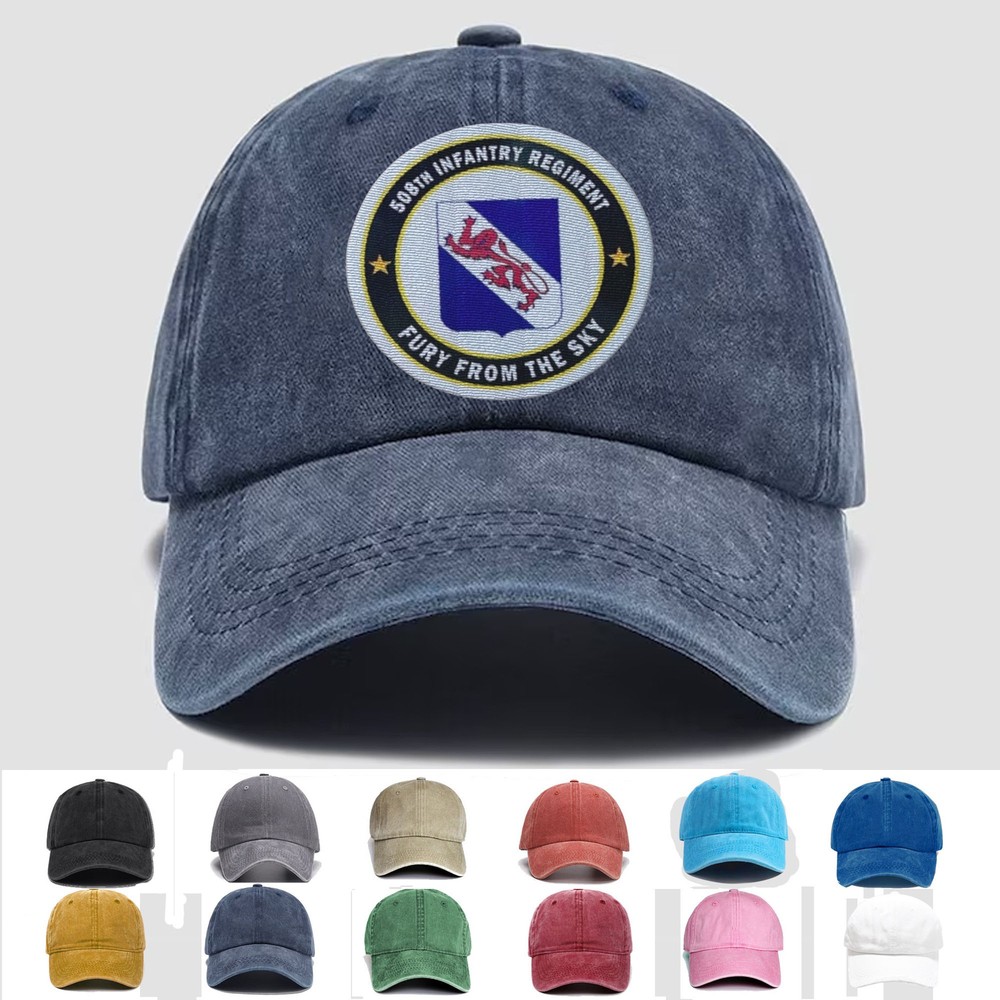 Custom Embroidered Hat US Army 508th Infantry Regiment “Fury From The Sky”, Gift