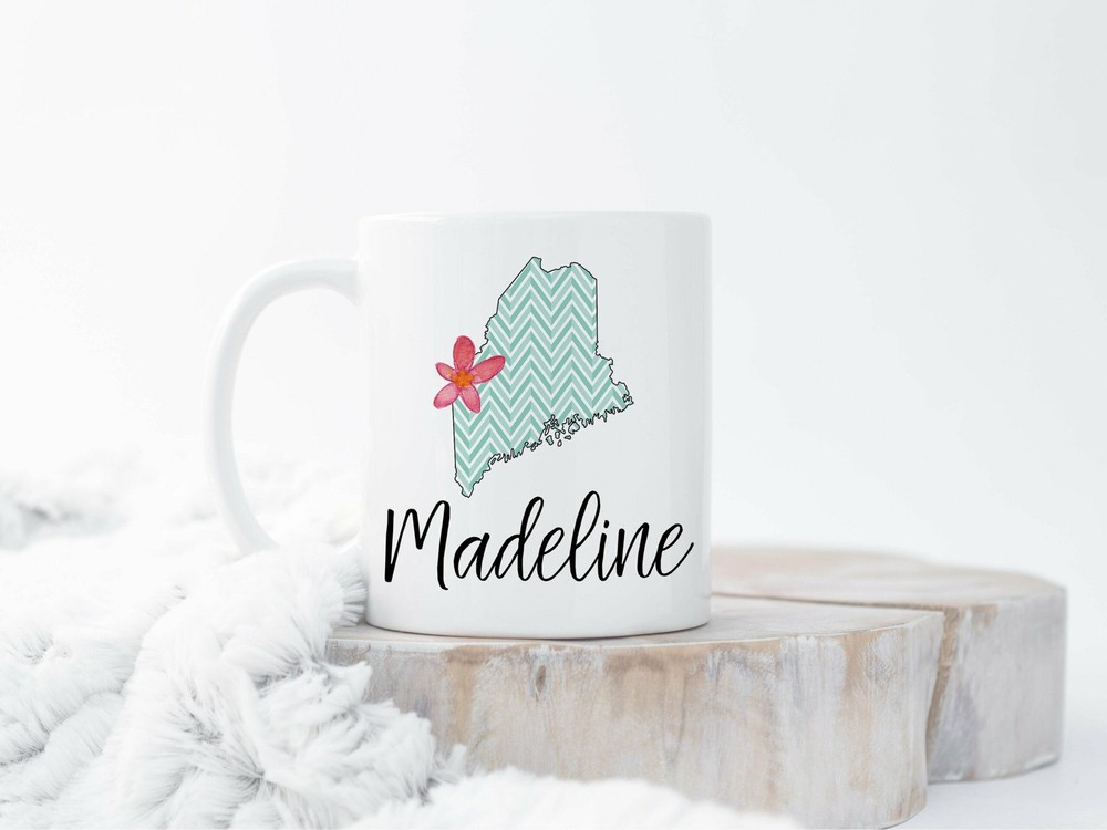 Custom Home State Mug Custom Maine Mug Personalized Maine Mugs Custom State Mug