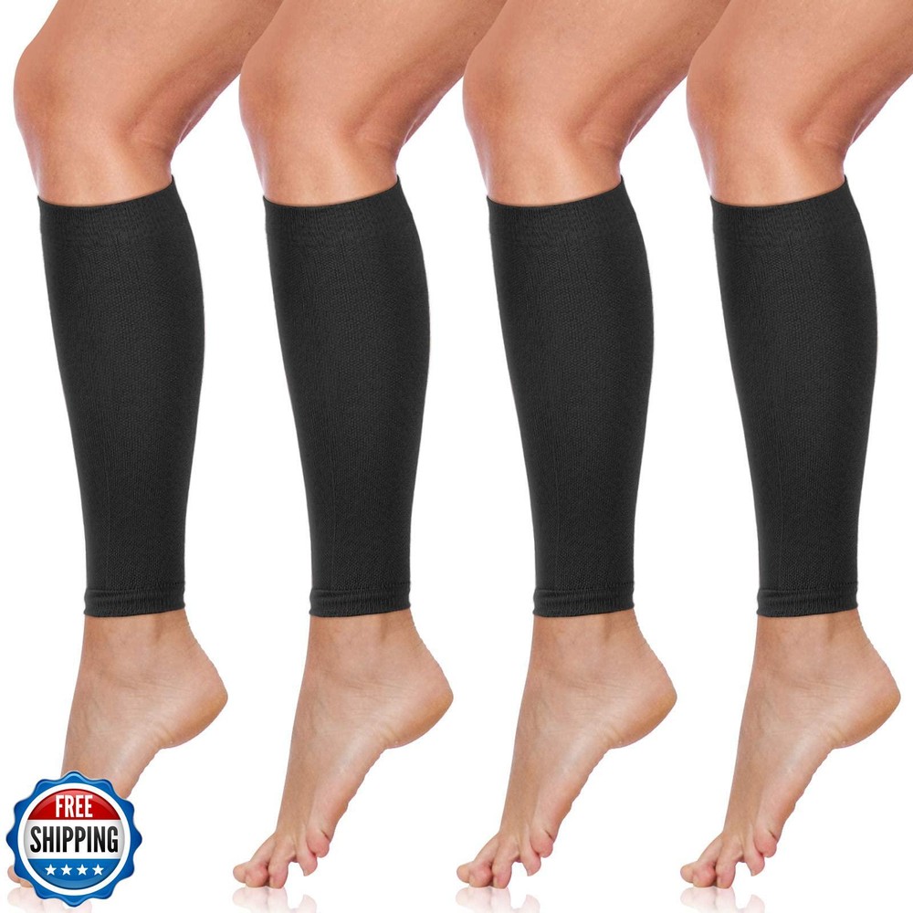 SATINIOR 4-Pair Calf Compression Sleeves for Shin Support & Circulation Boost