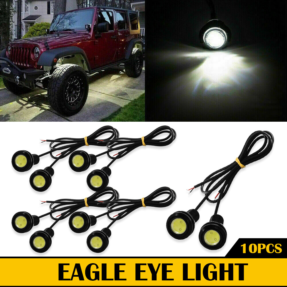 10X White LED Eagle Eye Daytime Running DRL Tail Backup Lights Bulb Car Motor S