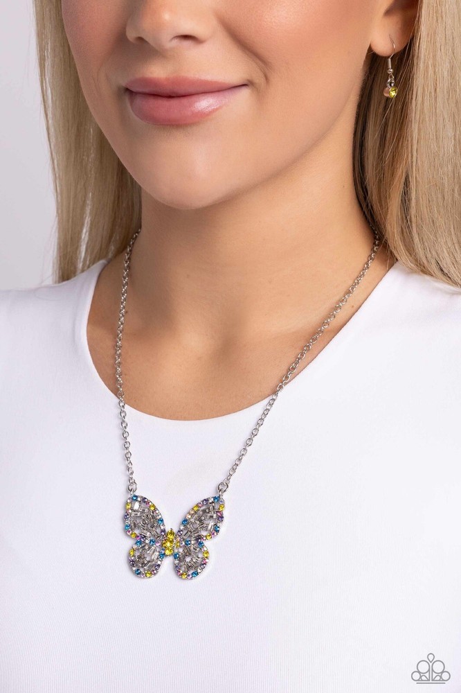 New Paparazzi Jewelry-Aerial Academy Necklace-Yellow