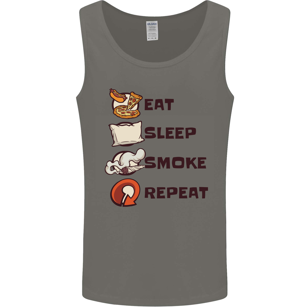 Eat Sleep Smoke Weed Repeat Cannabis Mens Vest Tank Top