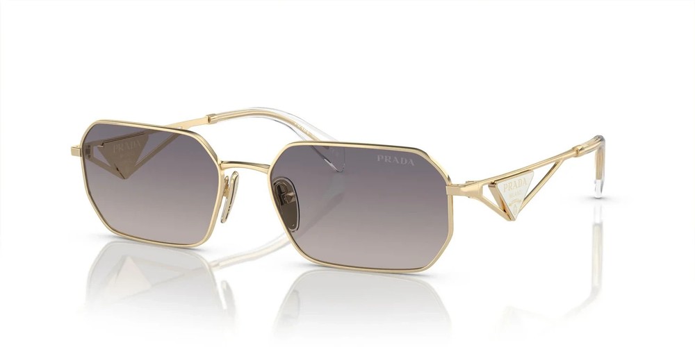 PRADA PR A51S ZVN30C Pale Gold Grey Gradient Women's Sunglasses 58mm New